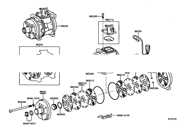 Р/к компрессора кондиционера Toyota 4runner 