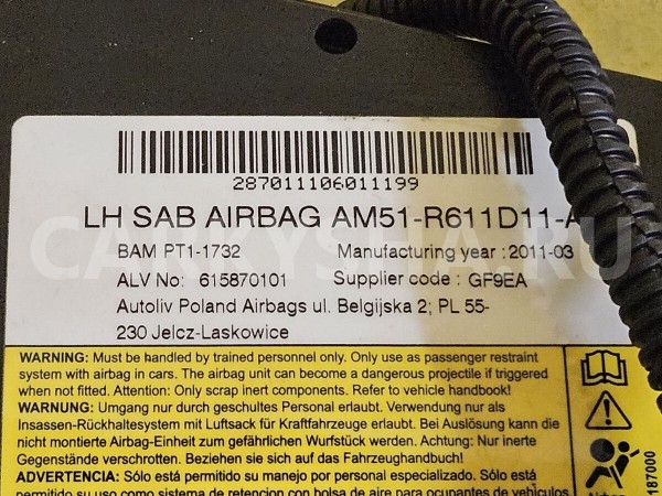 Подушка безопасности боковая (в сиденье) Ford Focus 